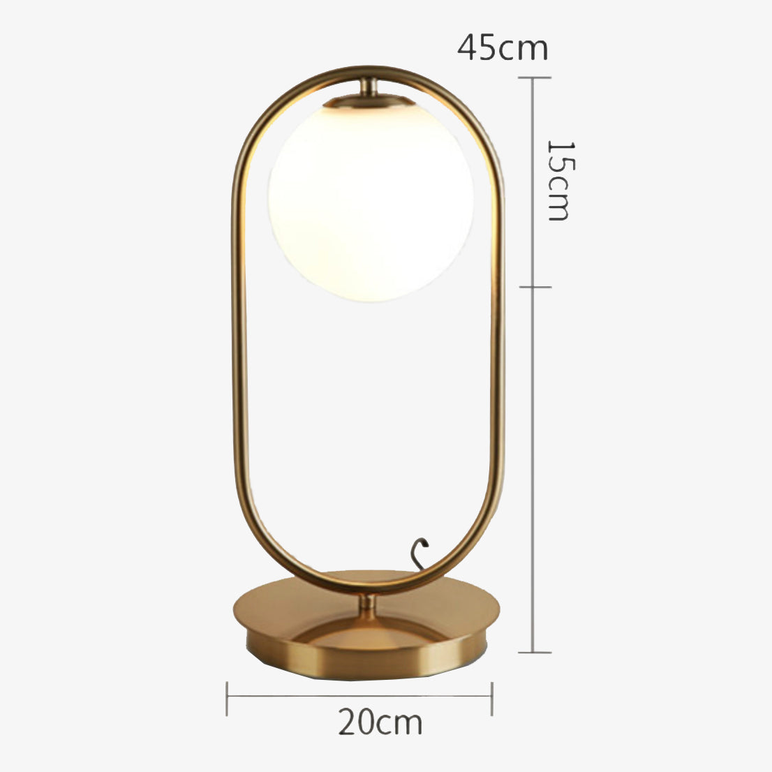 Lampe à poser moderne dorée avec globe lumineux