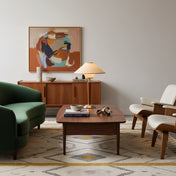 Lampe de Table Mid-Century en Bois et Tissu | TALONWOOD