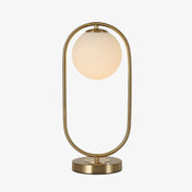Lampe à poser moderne dorée avec globe lumineux
