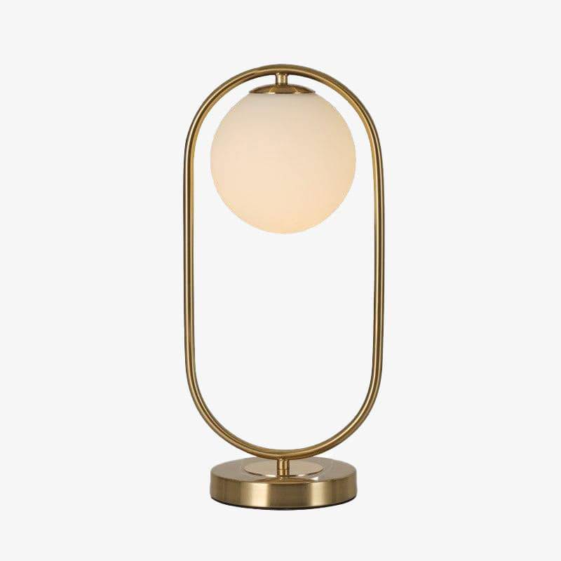 Lampe à poser moderne dorée avec globe lumineux