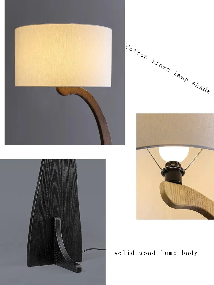 Modern wooden floor lamp