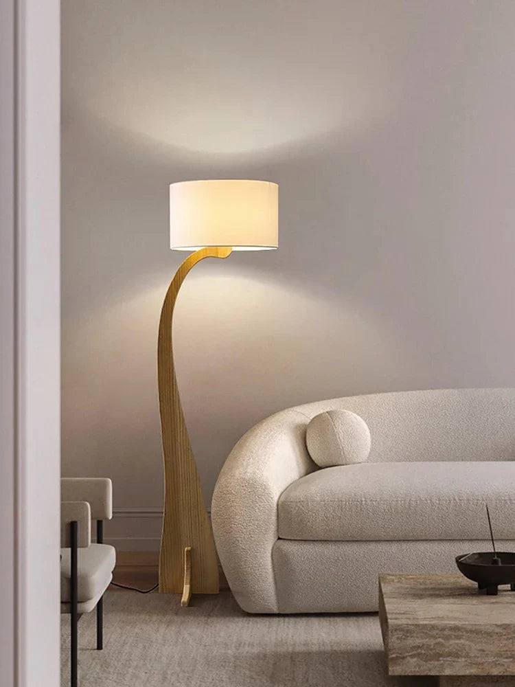 Modern wooden floor lamp