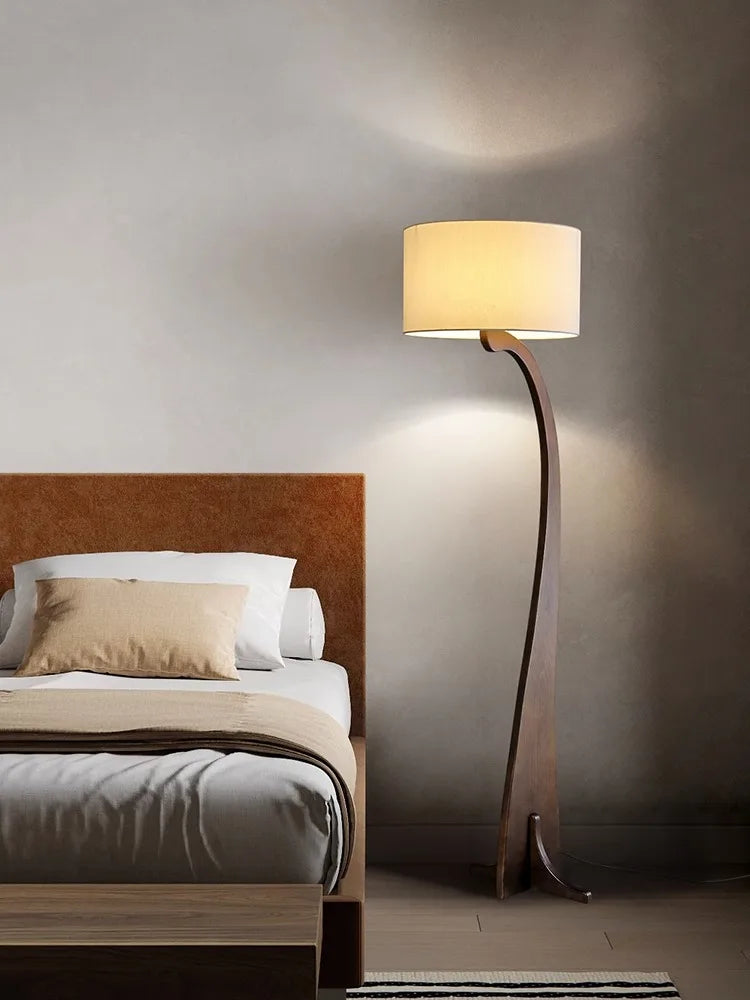Modern wooden floor lamp