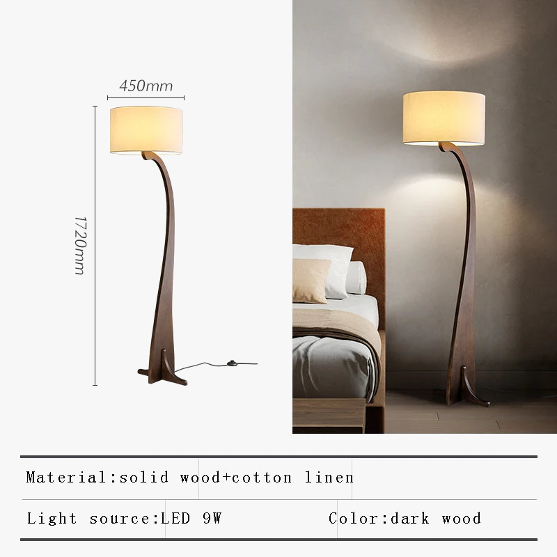 Modern wooden floor lamp
