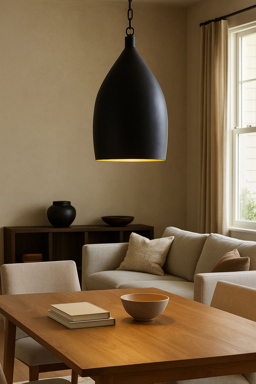 Suspension luminaire moderne noire | BELL