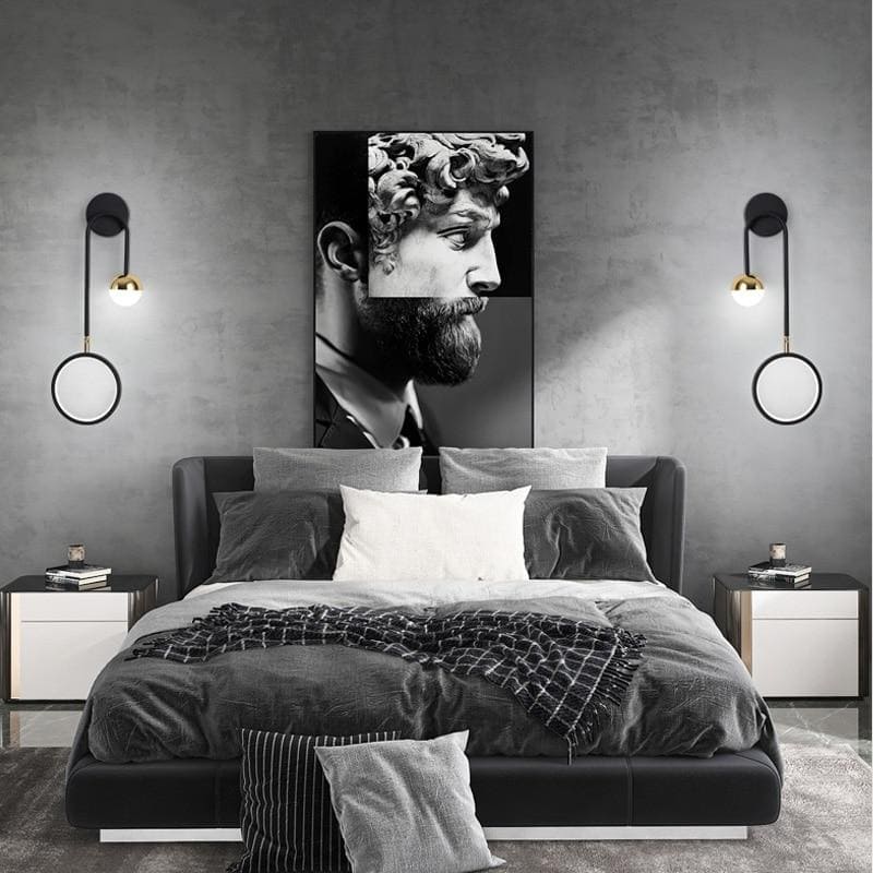 Applique murale chambre moderne | BELLUM-Noir-Double-Glowe-Studio