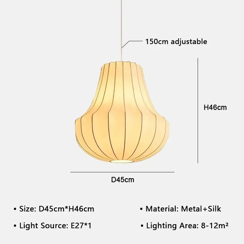 Wabi-Sabi Silk Pendant Light | HIKARI