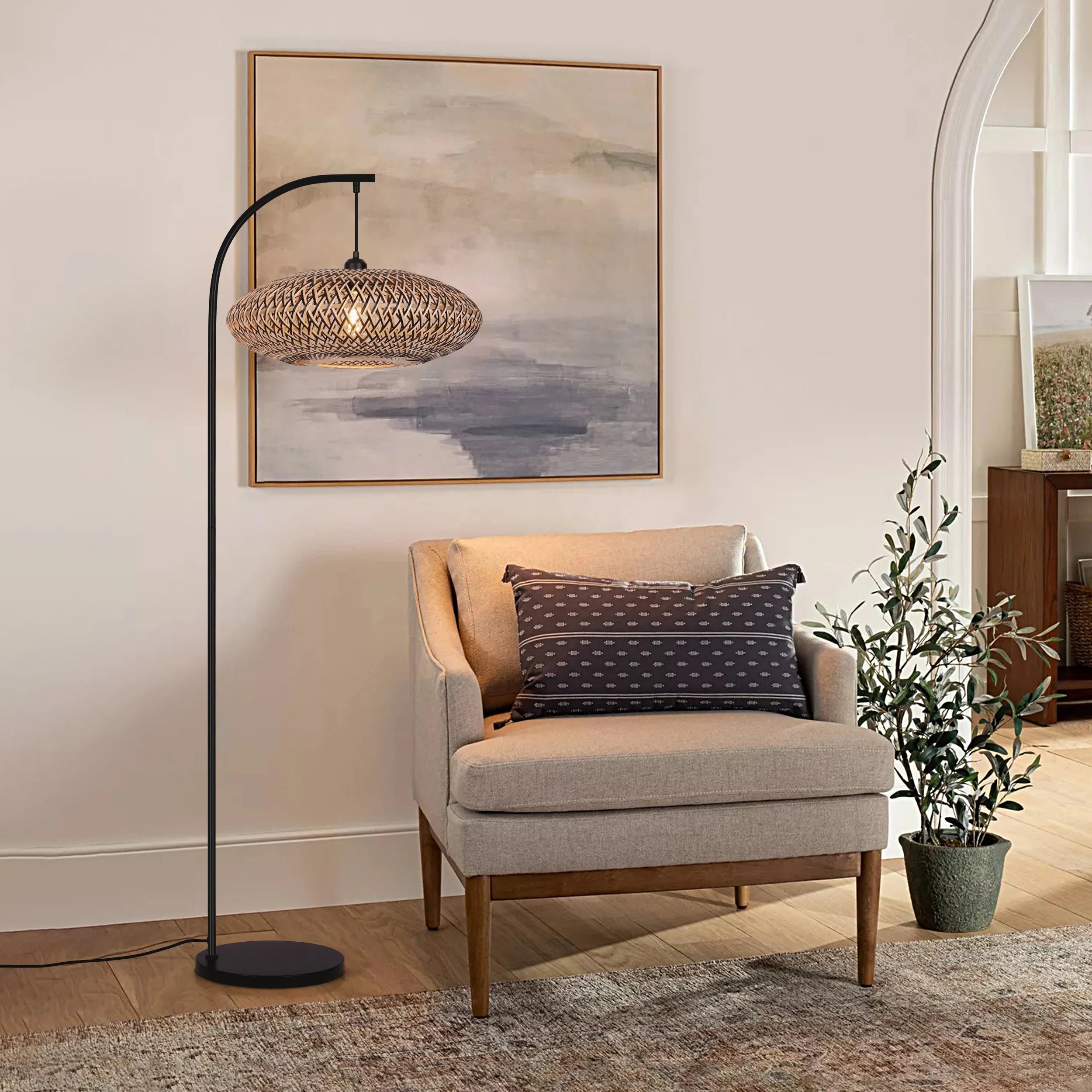 Modern natural floor lamp | HANA