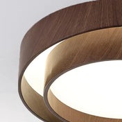 Designer Wooden Ceiling Light with Luminous Halo | EN