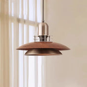 Mid-century modern metal and walnut pendant light | MIDORI