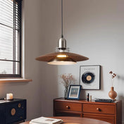 Mid-century modern metal and walnut pendant light | MIDORI
