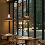 Mid-century modern metal and walnut pendant light | MIDORI