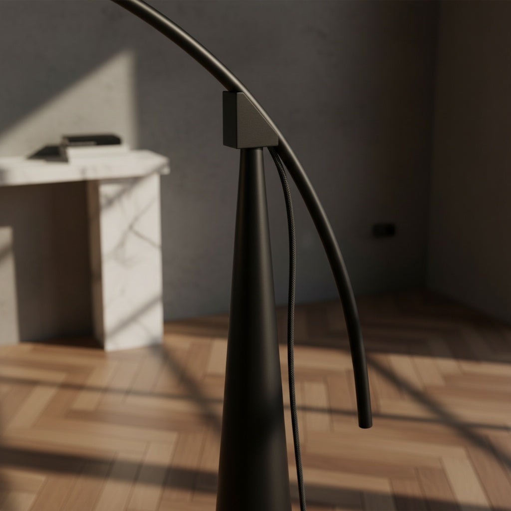 Modern black arc floor lamp | GRAVIT