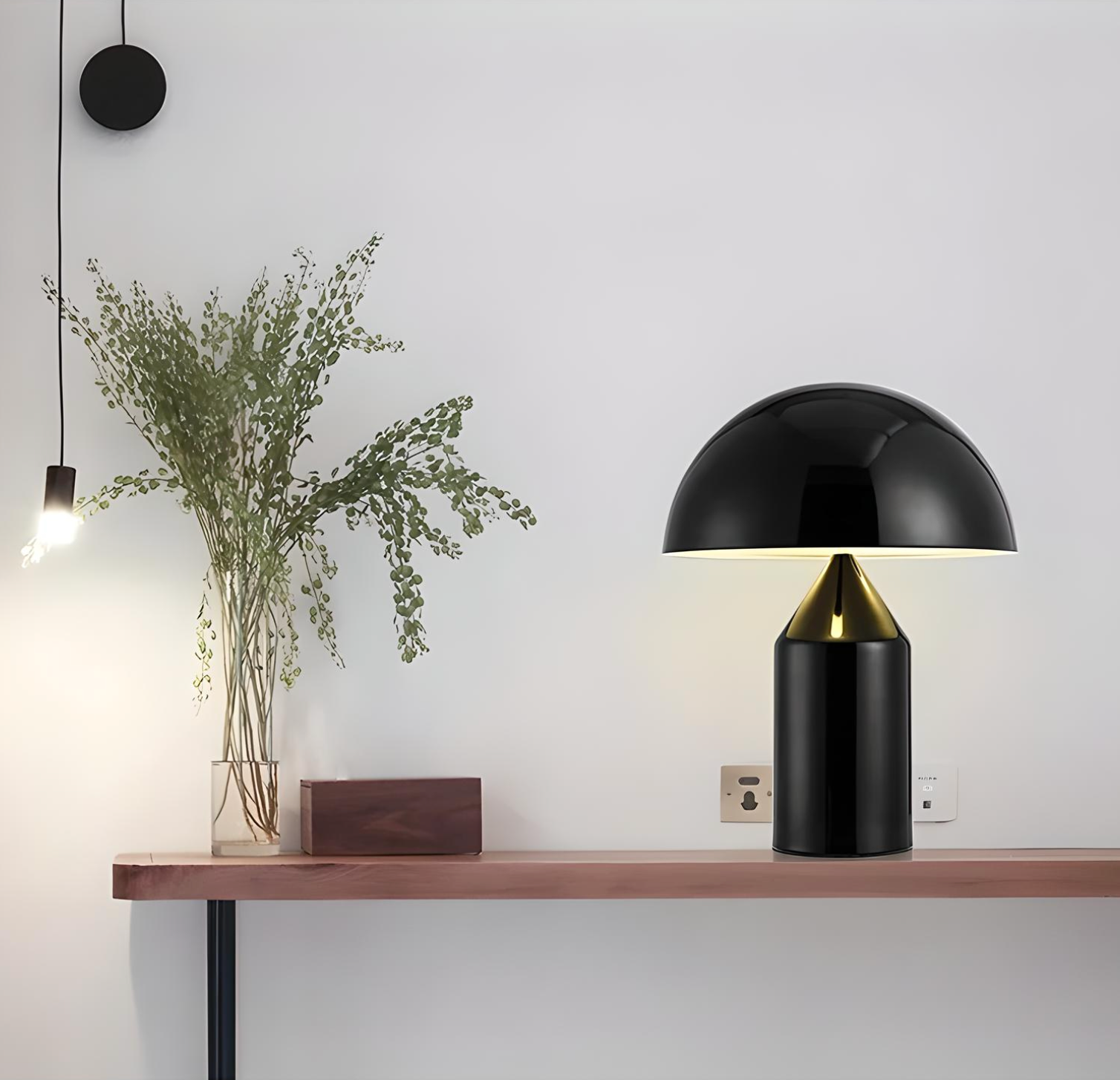 Lampe champignon noire | MORELLO-Glowe-Studio