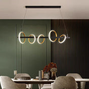 Lustre LED moderne | CIRCLE-Noir/Or-120 cm-Glowe-Studio