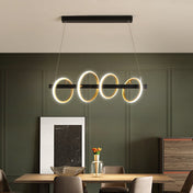 Lustre LED moderne | CIRCLE-Noir/Or-80 cm-Glowe-Studio