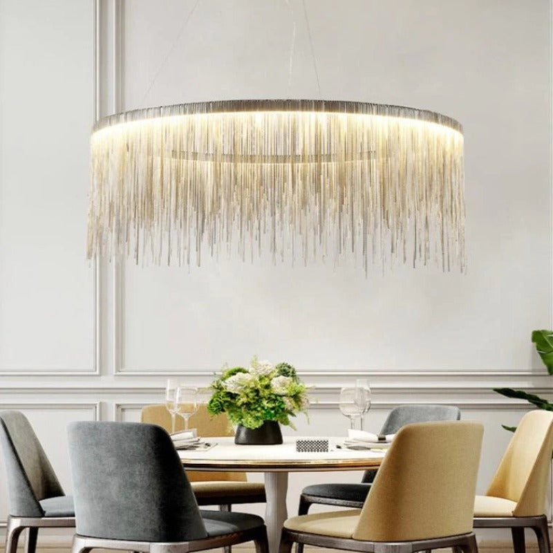 Lustre argenté | AMOR-Argent-100 cm-Glowe-Studio