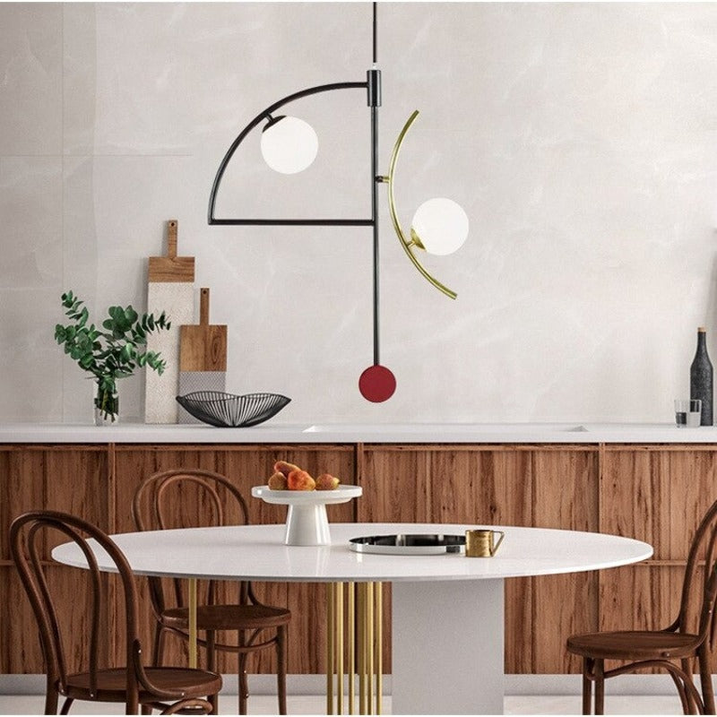 Lustre industriel vintage | ZEPHYRUS-Noir/Or-2 Têtes (45cm)-Glowe-Studio