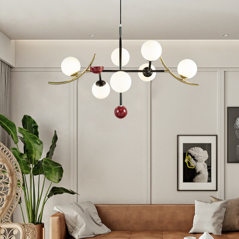 Lustre industriel vintage | ZEPHYRUS-Noir/Or-7 Têtes-Glowe-Studio
