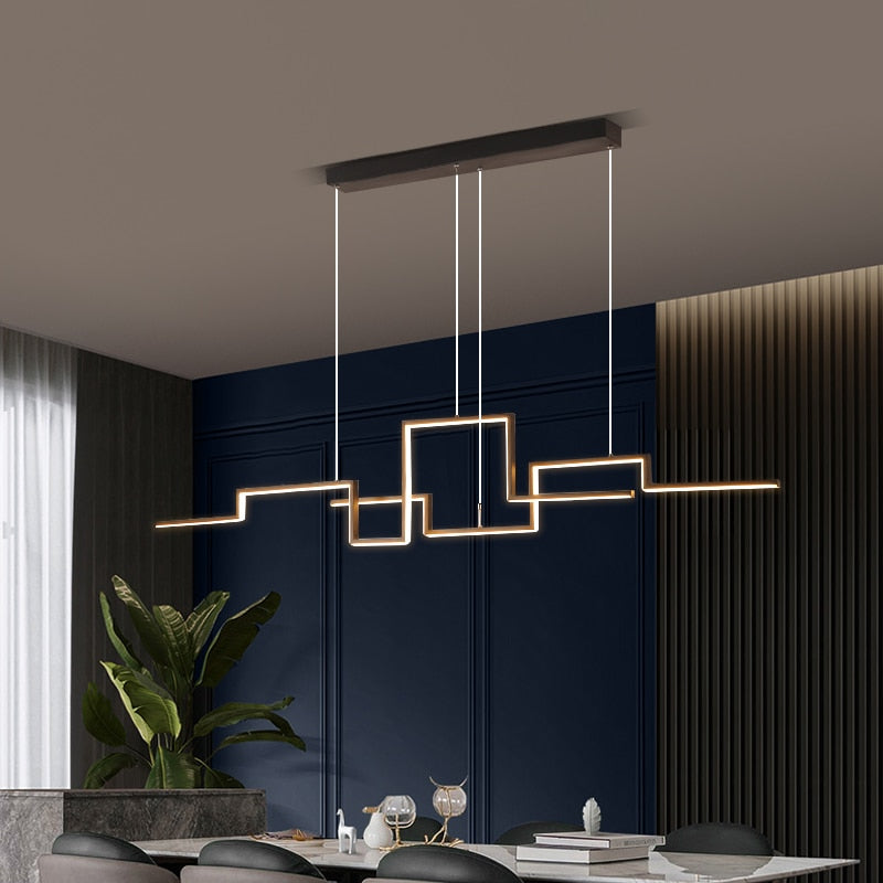 Lustre moderne LED | HONORUS-Noir-120 cm-Glowe-Studio