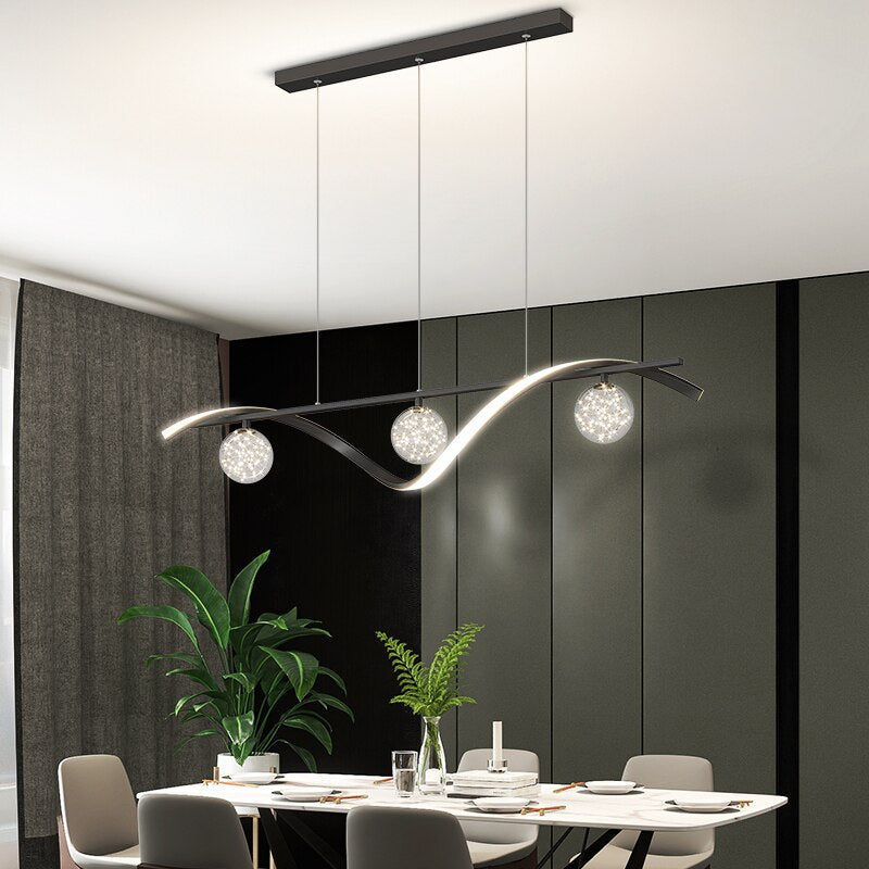 Lustre noir design | CAELUM-Glowe-Studio