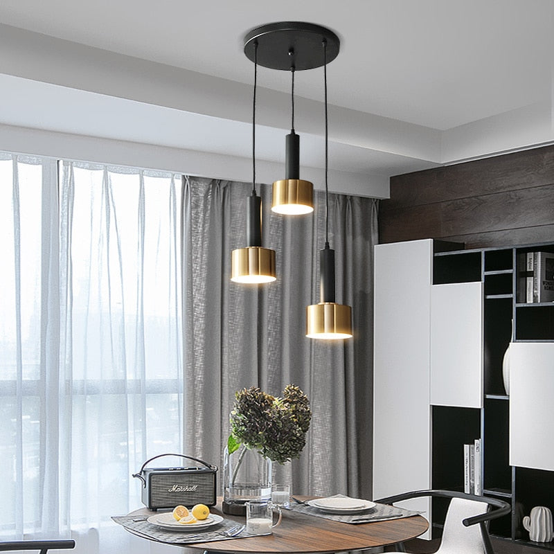 Lustre plafond | XENIA-Noir/Or-Rond-Glowe-Studio