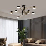 Plafonnier LED design moderne | LEO-Noir/Or-8 Leds-Glowe-Studio