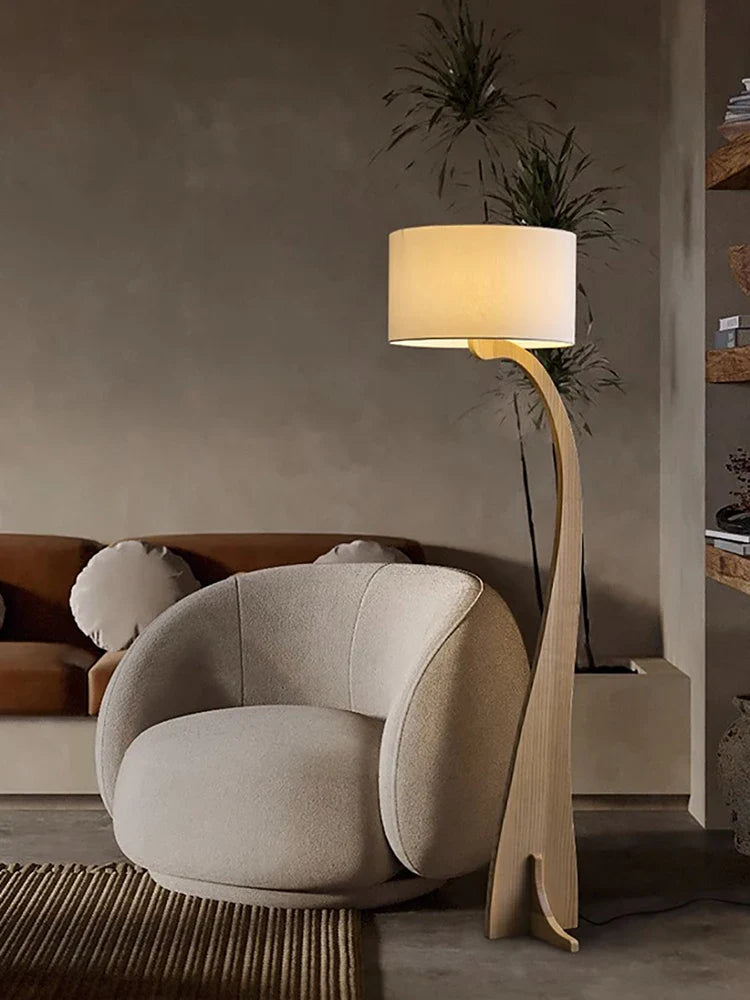 Lampadaire Led en bois au Design moderne