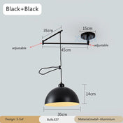 Lampe pendante nordique avec conception pliante et culbuteur