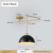Lampe pendante nordique avec conception pliante et culbuteur