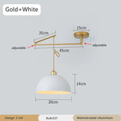 Lampe pendante nordique avec conception pliante et culbuteur