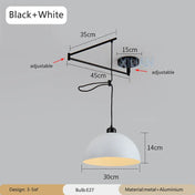 Lampe pendante nordique avec conception pliante et culbuteur