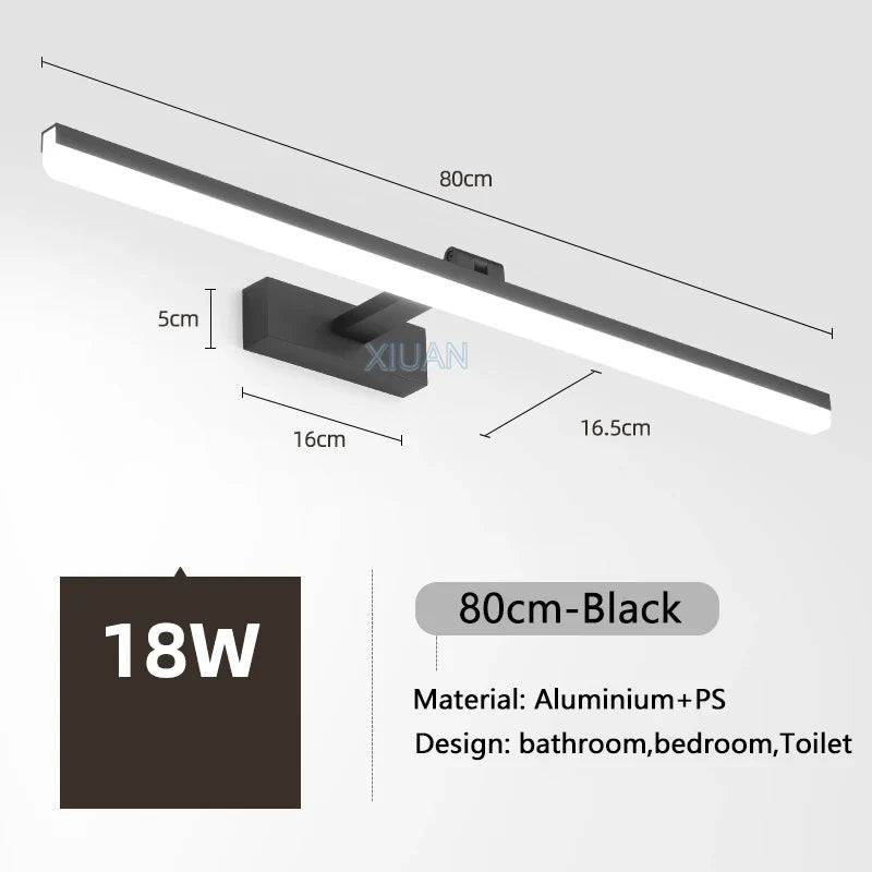 lampe led moderne pour miroir de vestiaire et de vanité