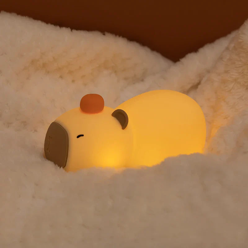 Lampe enfant dessin animé Silicone LED Capybara veilleuse USB Rechargeable gradation sommeil lampe de nuit pour chambre d'enfants décor cadeau d'anniversaire