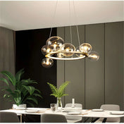 Suspension boule verre | NACRE-Or-8 Lampes-Glowe-Studio