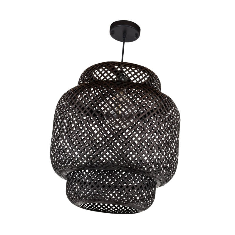 Suspension luminaire bambou | GAIA-Noir-30 cm-Glowe-Studio