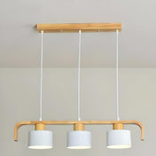 Suspension luminaire bois | FABLE-Blanc-3 Têtes-Glowe-Studio