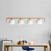 Suspension luminaire bois | FABLE-Blanc-4 Têtes-Glowe-Studio