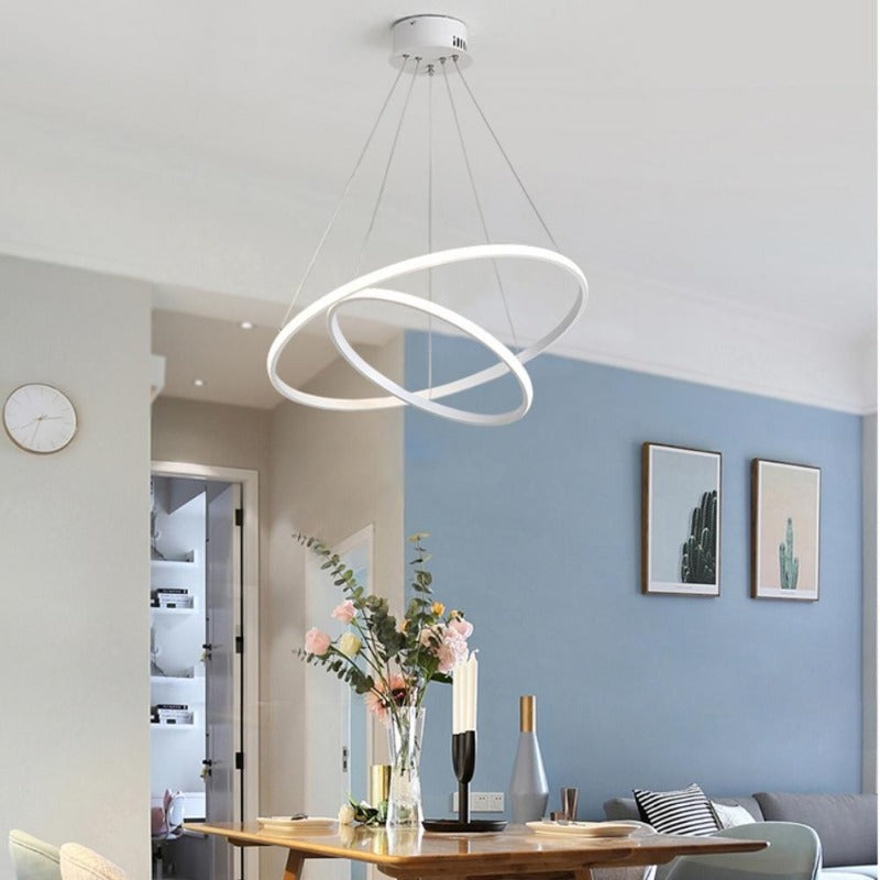 Suspension luminaire design pour salon | IDYLLE-Blanc-Double-Glowe-Studio