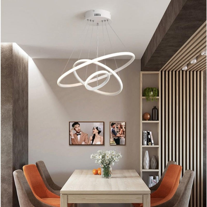 Suspension luminaire design pour salon | IDYLLE-Blanc-Triple-Glowe-Studio