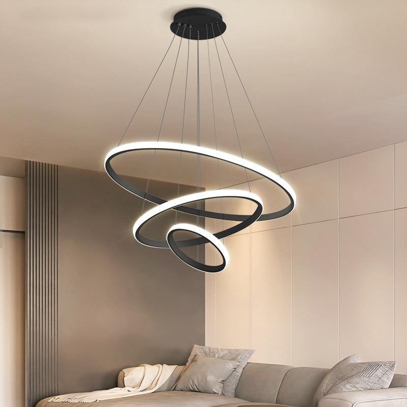 Suspension luminaire design pour salon | PÉNOMBRE-Noir-Glowe-Studio