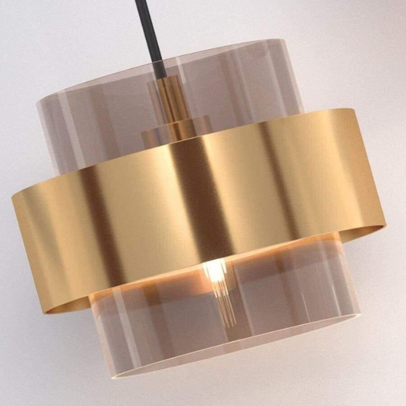 Suspension luminaire laiton | AURÉOLE-Or-1 Tête-Glowe-Studio