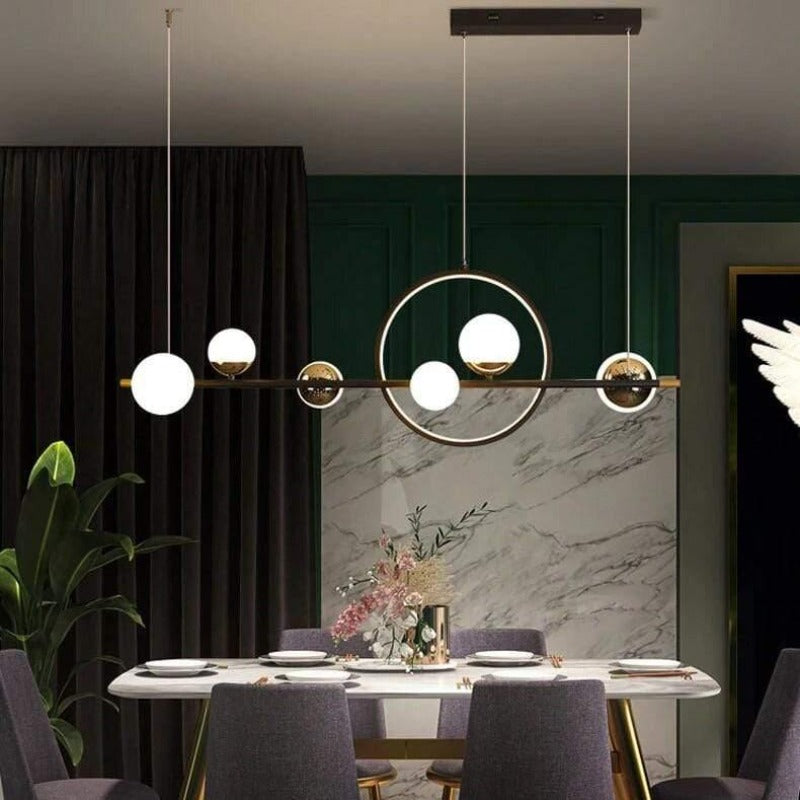 Suspension luminaire moderne | ELEGANCE-Noir/Or-Froid-Glowe-Studio