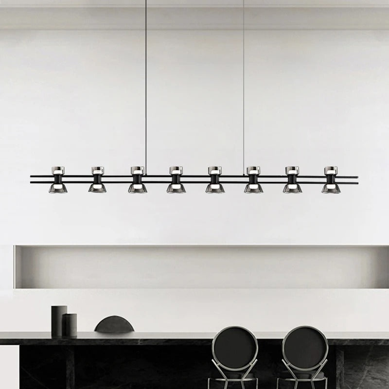 Suspension luminaire salle à manger tendance | FRISSON-Noir-160 cm-Glowe-Studio