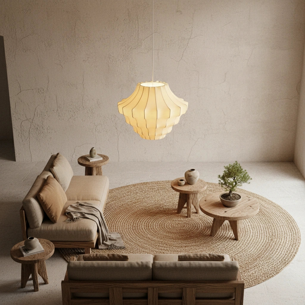 Wabi-Sabi Silk Pendant Light | HIKARI