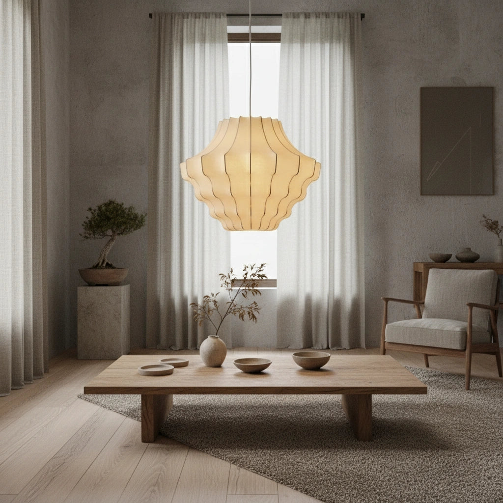Wabi-Sabi Silk Pendant Light | HIKARI