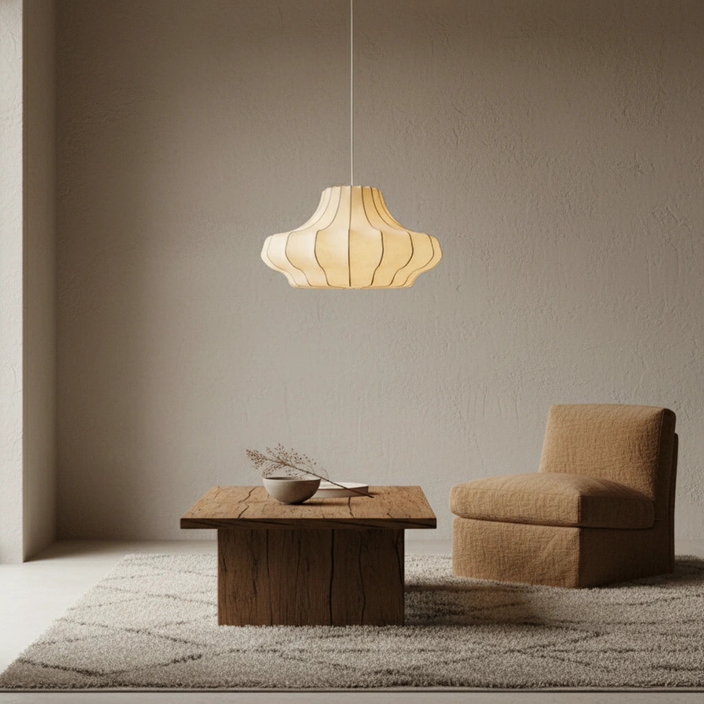 Wabi-Sabi Silk Pendant Light | HIKARI