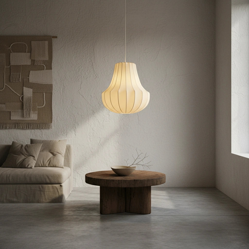 Wabi-Sabi Silk Pendant Light | HIKARI