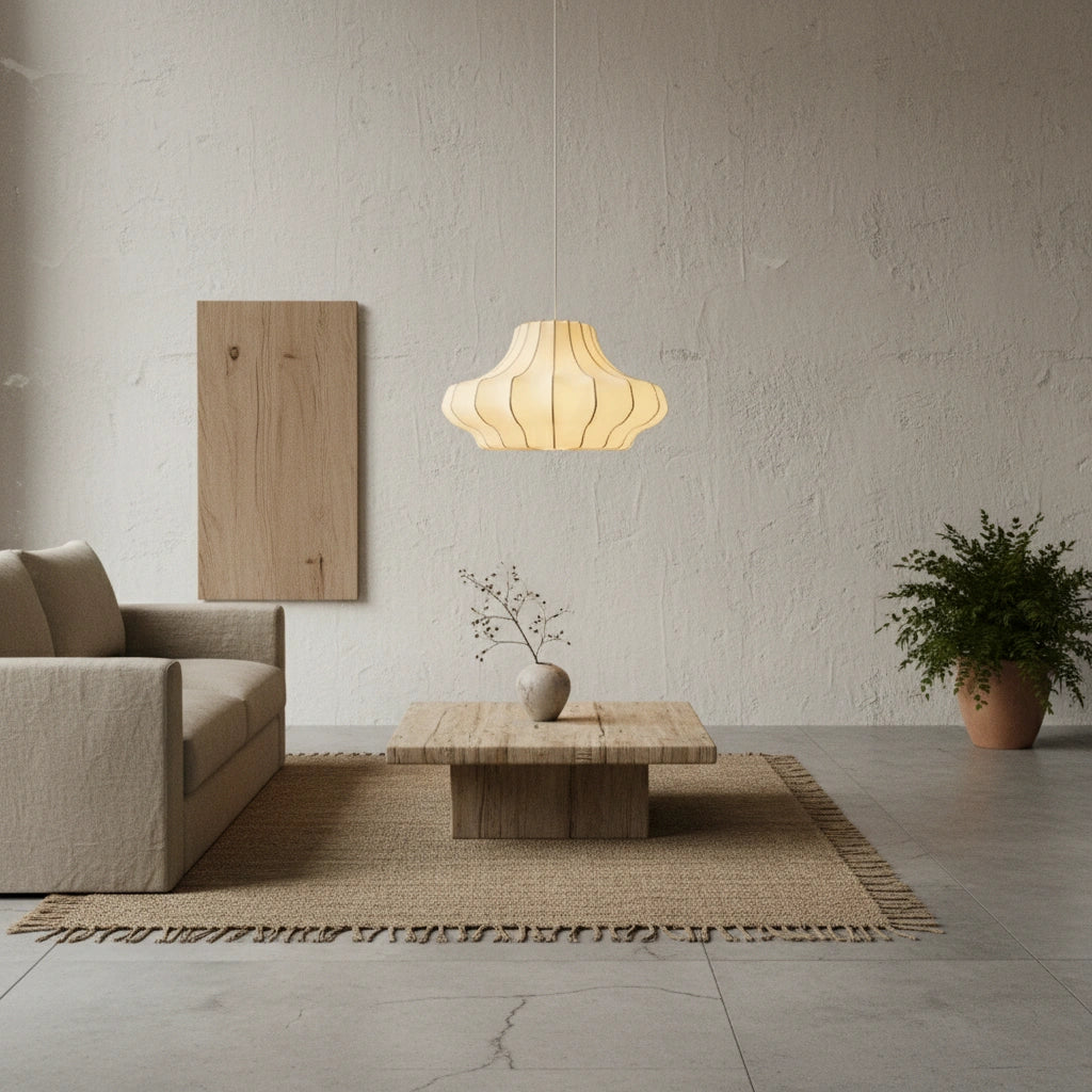 Wabi-Sabi Silk Pendant Light | HIKARI