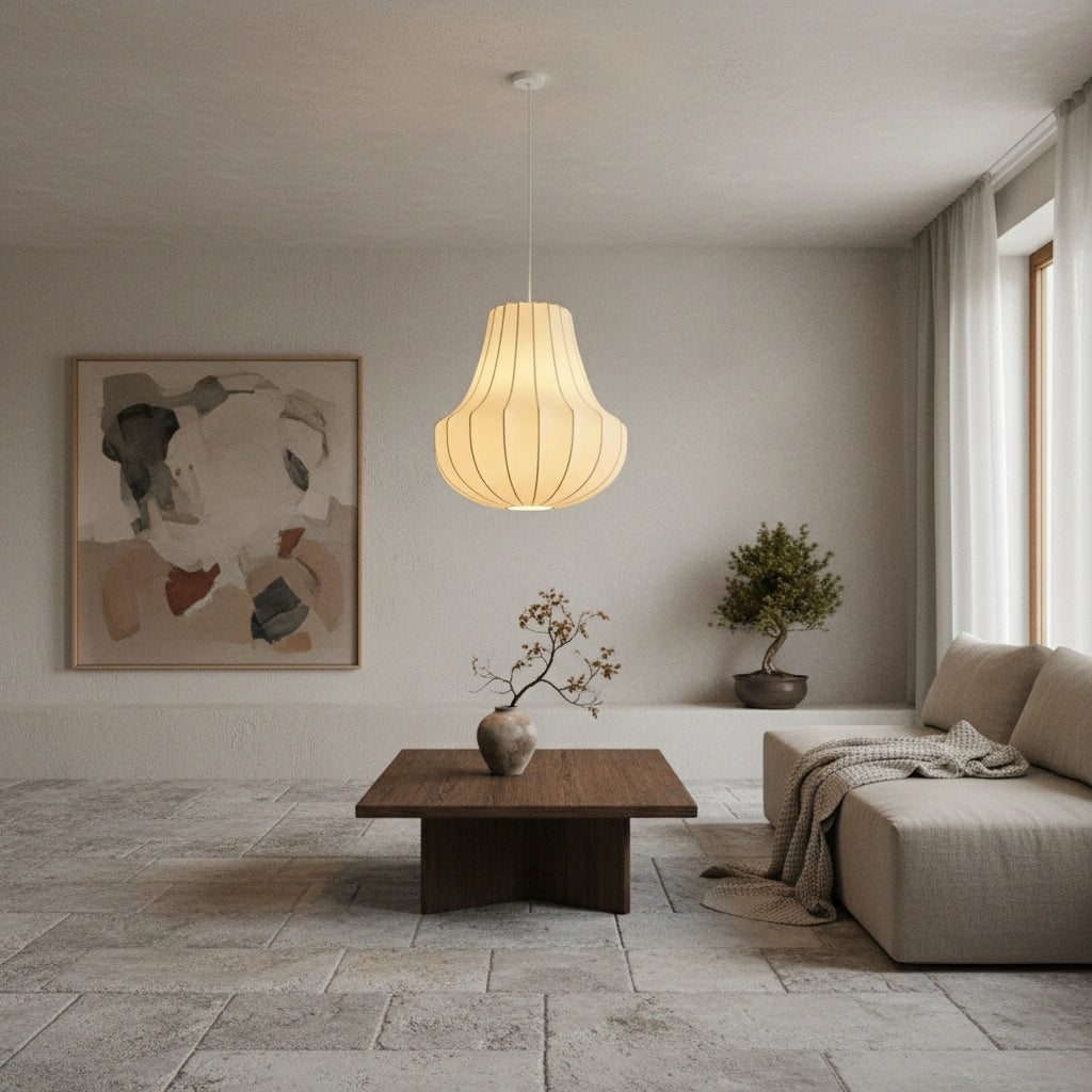 Wabi-Sabi Silk Pendant Light | HIKARI